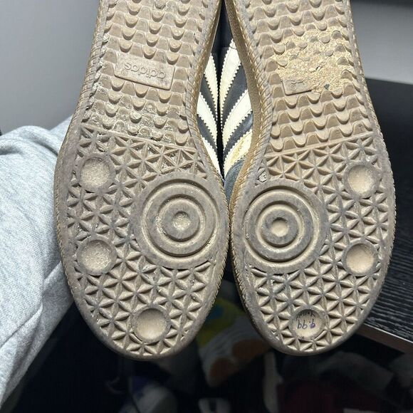 Adidas Samba Men’s Size 7.5 Classic Black White Leather Casual Shoes Sneakers - Picture 14 of 16